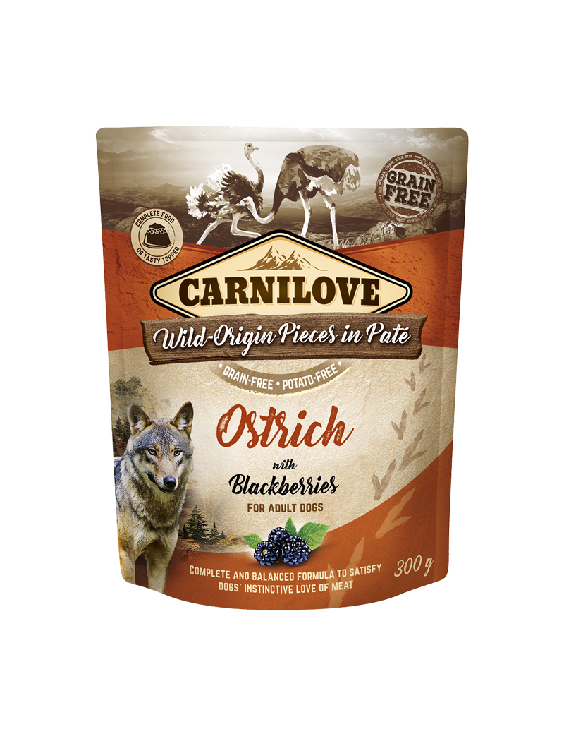 Pouch Paté Ostrich Våtfoder för hund 300g