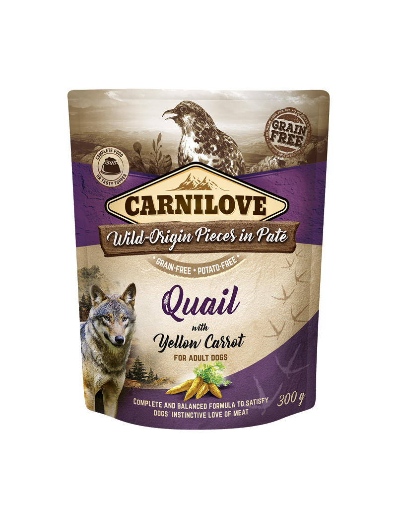 Pouch Pat&eacute; Quail V&aring;tfoder f&ouml;r hund 300g