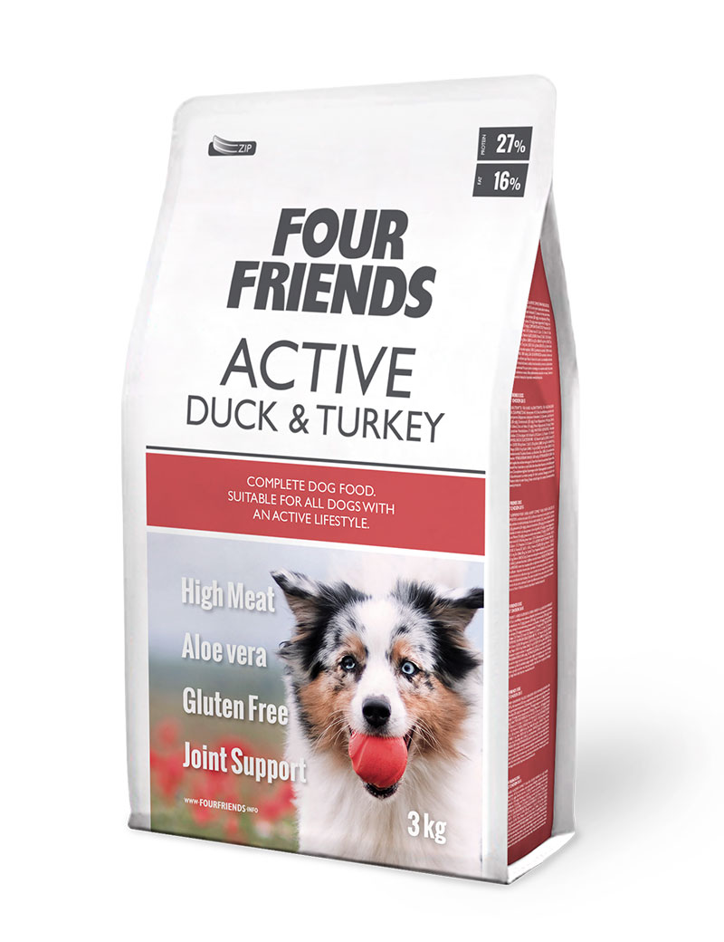 Active Duck & Turkey Torrfoder för hund 3kg